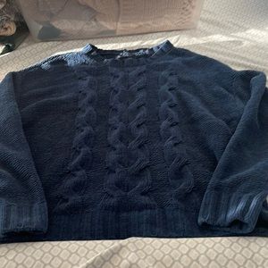 American Eagle cable knit sweater navy size medium